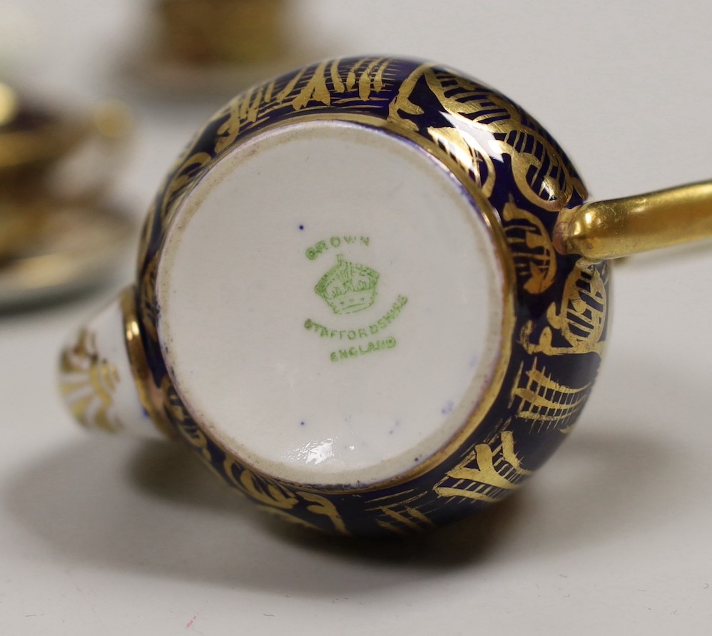 Miniature bone china teaware including Spode and Royal Crown Derby